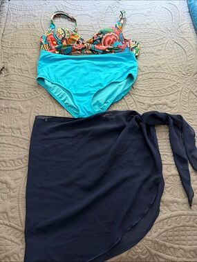 Lands' End Bright Turquoise Swimwear with Brand Tag